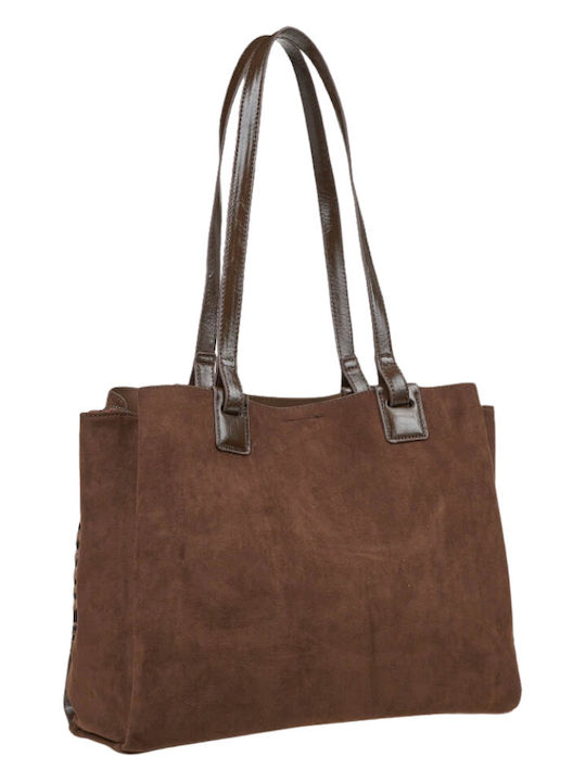 Set Women's Shoulder Bag Suede Taupe