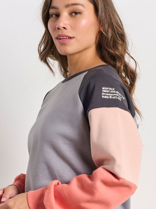 Women's Sports Long Sleeve Crop Top Steel