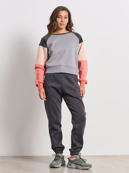 Women's Sports Long Sleeve Crop Top Steel