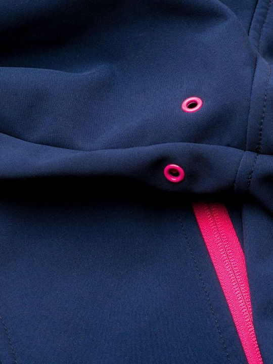 Lady Caria II Women's Short Sports Softshell Jacket Waterproof and Windproof for Winter Navy Blue
