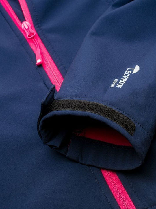Lady Caria II Women's Short Sports Softshell Jacket Waterproof and Windproof for Winter Navy Blue