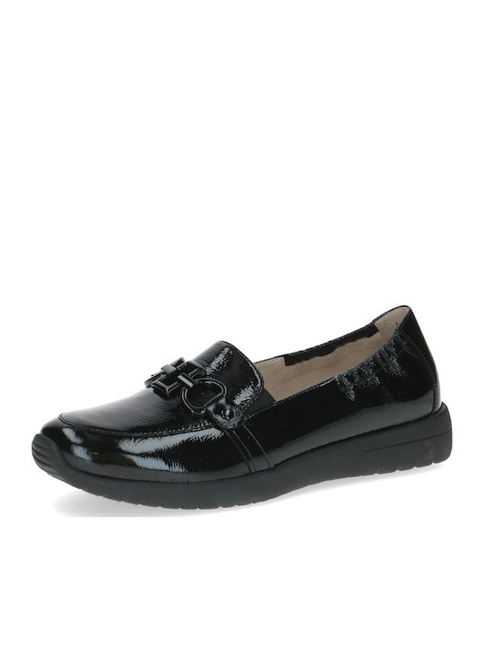 Patent Leather Women's Moccasins in Black Color
