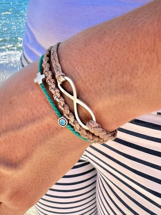 Bracelet "Evil Eye & Cross" Petrol