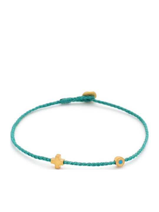 Bracelet "Evil Eye & Cross G" Petrol