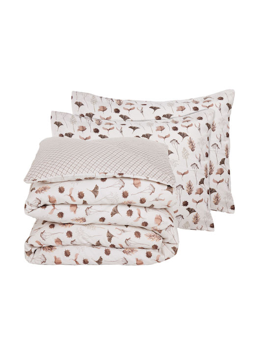 Das Home Sheet Sets Single Flannel 170x260cm. Happy Flannel 9681 Brown, Beige-brown 3pcs