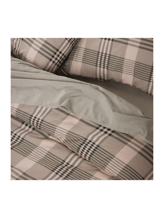 Das Home Сет Чаршафи Фланелени 230x260см. 9679 Beige-olive, Olive 4бр