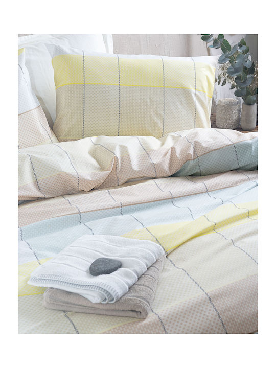 Rythmos Сет Чаршафи 160x260см. Colette Yellow, Light Blue 3бр