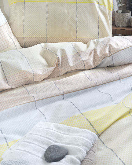 Rythmos Sheet Sets Single 160x260cm. Colette Yellow, Light Blue 3pcs