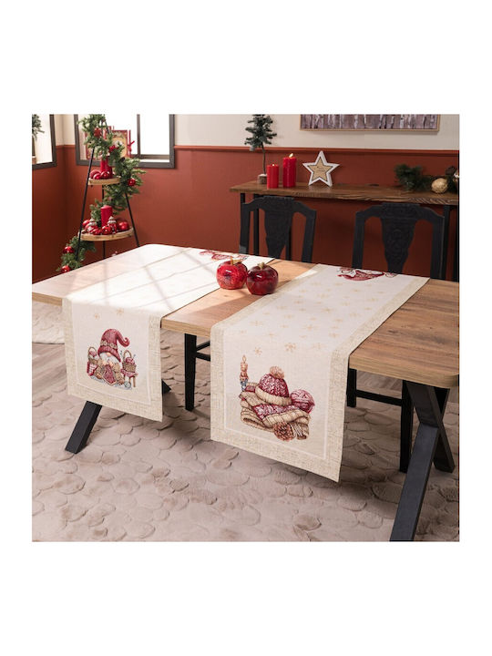 Teoran Weihnachtlich Tischtuch Läufer Stoff L140xB45cm.