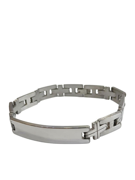 Kalliopi Silver Ανδρικό Βραχιόλι Ταυτότητα από Ατσάλι Kalliopi Silver Ανδρικό Βραχιόλι Ταυτότητα από Ατσάλι