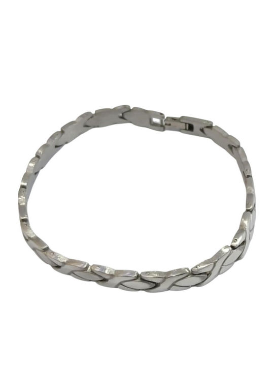 Kalliopi Silver Steel Handcuffs Bracelet