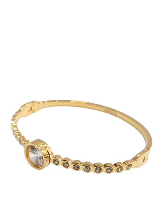 Kalliopi Silver Γυναικείο Βραχιόλι από Ατσάλι Επιχρυσωμένο με Ζιργκόν