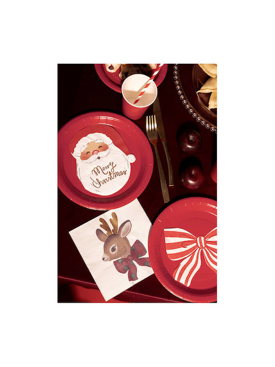 Napkins "Merry Christmas" Santa Claus Head 12 Pieces