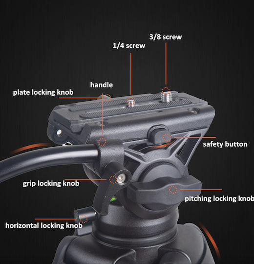 Flat Fluid Tripod Head Diat Ks-15 Video and Photography