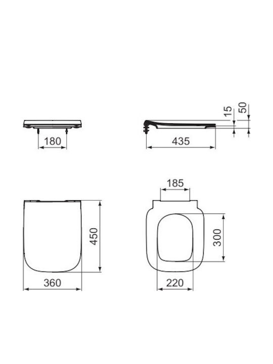 Ideal Standard i.Life Α Монтирана на стена тоалетна Безръбрен Без капак Бяла