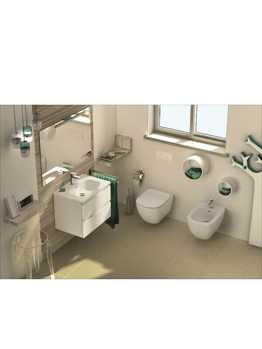 Ideal Standard Tesi 01 Wandhängende Toilette Randlos mit Deckel Sanftes Schließen Weiße