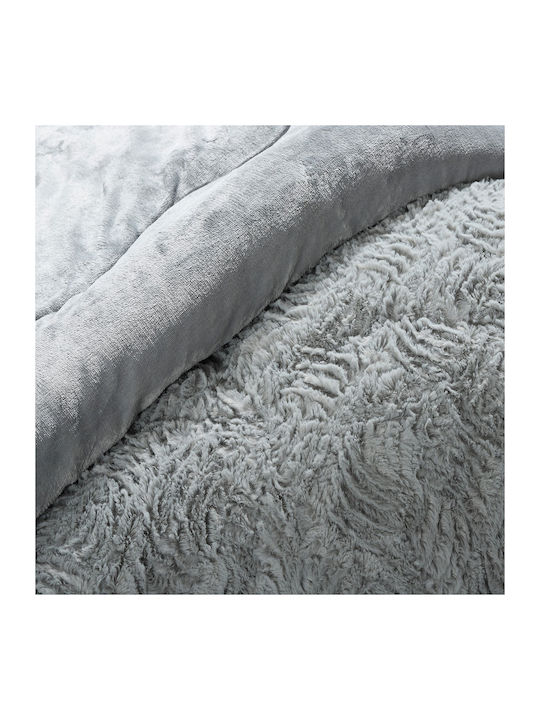 Silk Fashion Duvet Cover Queen 220x240cm Blue Silver 240 GSMGsm