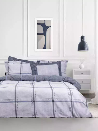 Nima Duvet Cover Set Cotton Queen with 2 Pillowcases 240x220 Whilow Monochrome