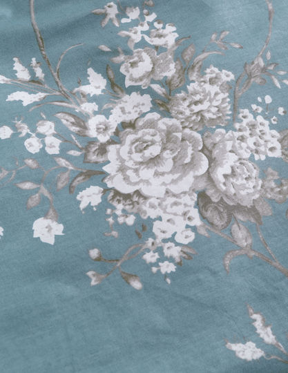Rythmos Bettbezug-Set Baumwolle Einzelbett mit Kissenbezug 160x250 Linie Blue