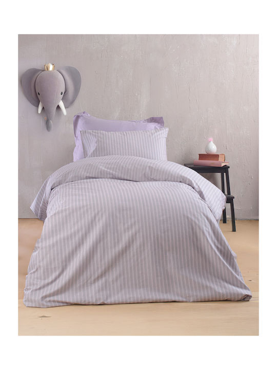 Rythmos Duvet Cover Set Cotton Single with Pillowcase 160x250 Polene Purple
