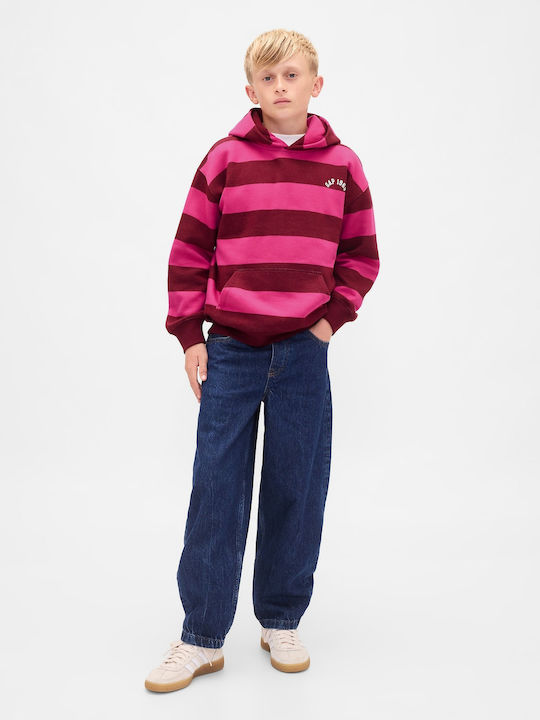 Kids Sweatshirt with Hood and Pockets Bright Fuchsia