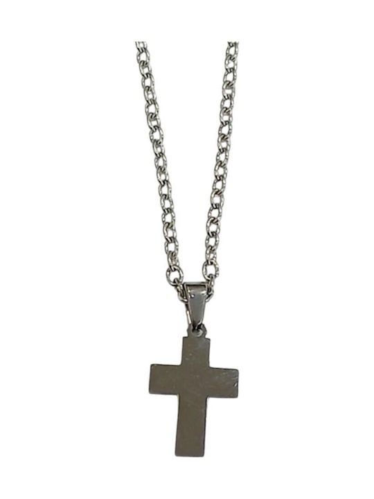 Kalliopi Silver Crucifix Bărbat Din Oțel Cu Lanț