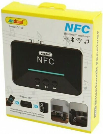 Andowl NFC V5.0 Bluetooth 5.0 Receiver Output Ports 3.5mm Jack USB RCA NFC