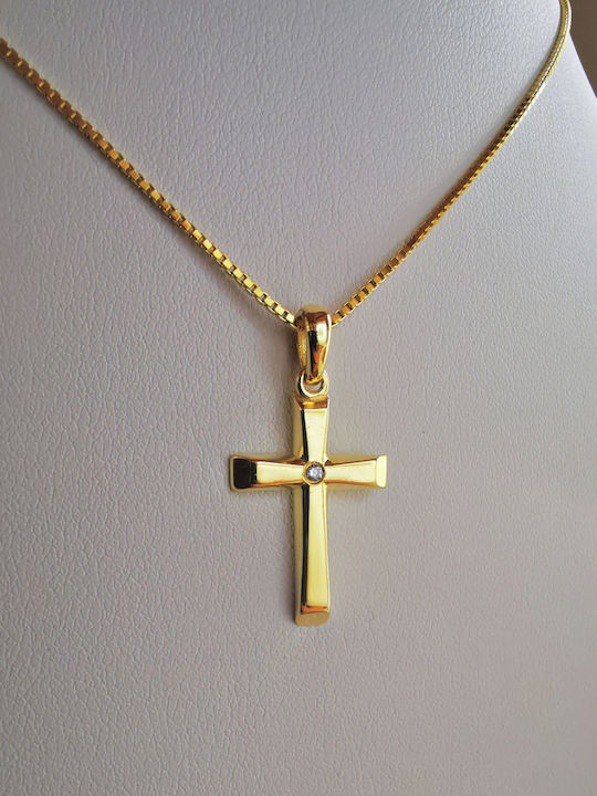 Aris Dentopoulos Jewellery Ασημένιος Σταυρός Επιχρυσωμένος