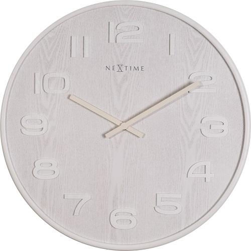 Nextime Ρολόι Τοίχου Ξύλινο Λευκό Ø35.5cm
