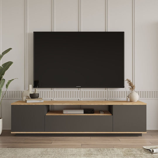 Έπιπλο Τηλεόρασης Anthracite-oak Μ180xΠ44.5xΥ44.6cm