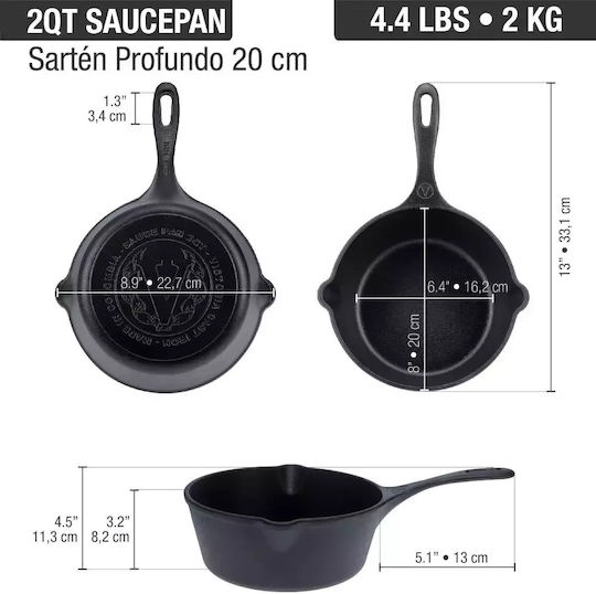Victoria Pan aus Gusseisen mit Emaillebeschichtung 20cm
