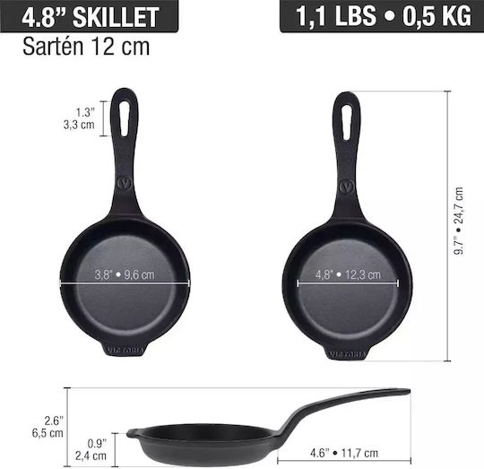 Victoria Tigaie din Fontă cu Strat de Email 12cm