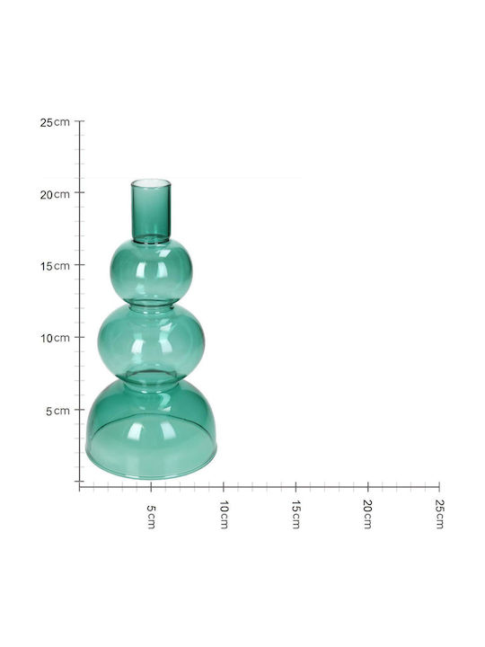 ArteLibre Κηροπήγιο Γυάλινο Πετρόλ 10x10x20.5εκ.