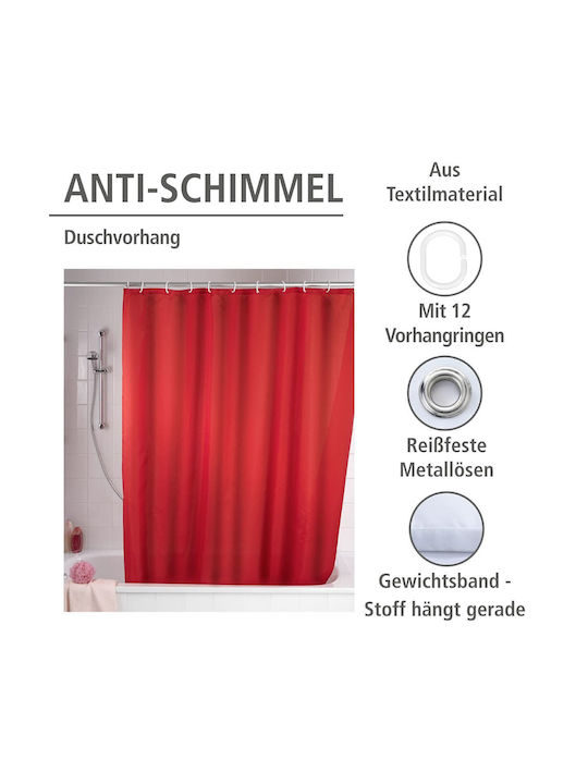 Dymo Duschvorhang Stoff 180x200cm Red