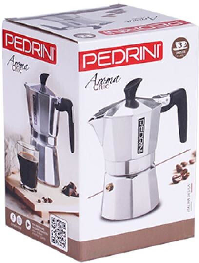 Pedrini Μπρίκι Espresso 3cups Ασημί