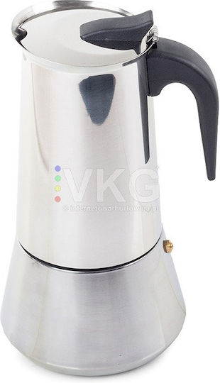 Stovetop Espresso Pot 12 Cups Inox Silver