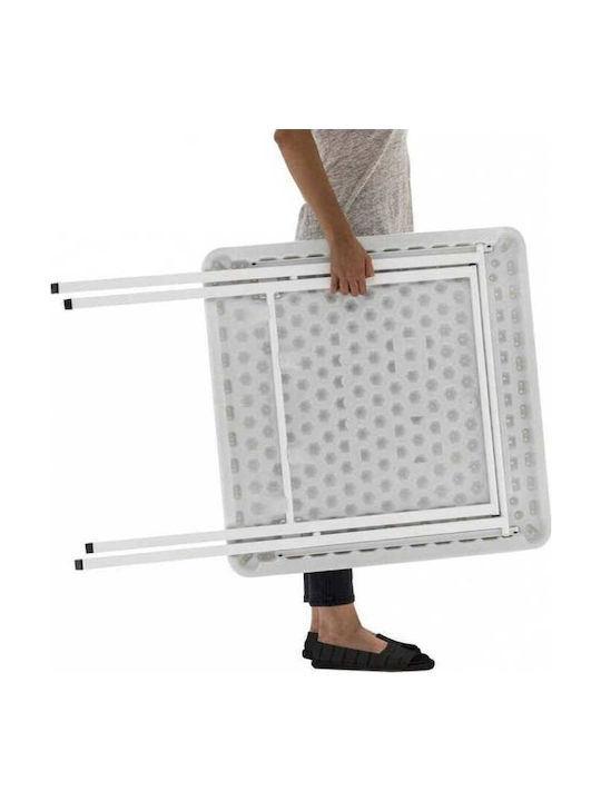 Tisch Bar für kleine Außenbereiche Zusammenklappbar Weiß 68.6x68.6cm