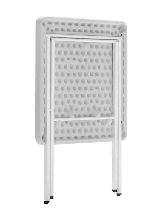 Tisch Bar für kleine Außenbereiche Zusammenklappbar Weiß 68.6x68.6cm