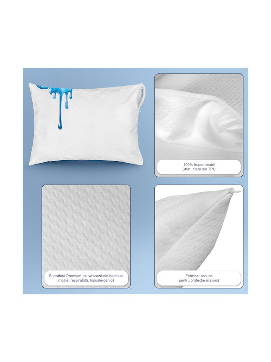 Schutzkissenbezug-Set Wasserdicht White 50x70cm.