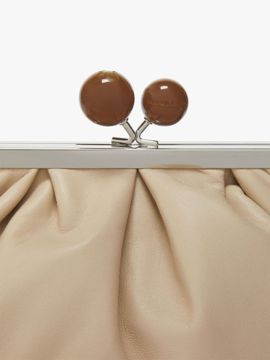 Leder Damentasche Umhängetasche Beige