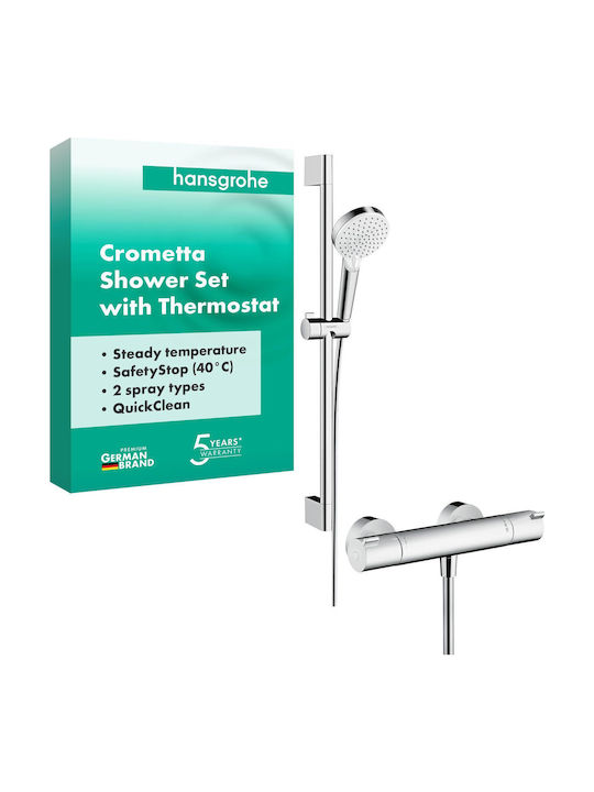 Hansgrohe Crometta 1001 Shower Column with Mixer White