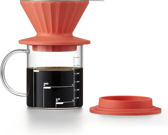 Buydeem Buydeem Manual Filter Coffee Maker Stainless Steel Red 350ml