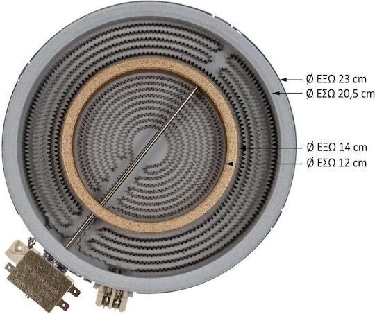 Ceramic Cooker Ego Φ230/140mm 2200/750 Watt Double