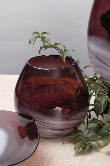 HFA Dekorative Schüssel Glas Lila 21.5x15x12cm 1Stück