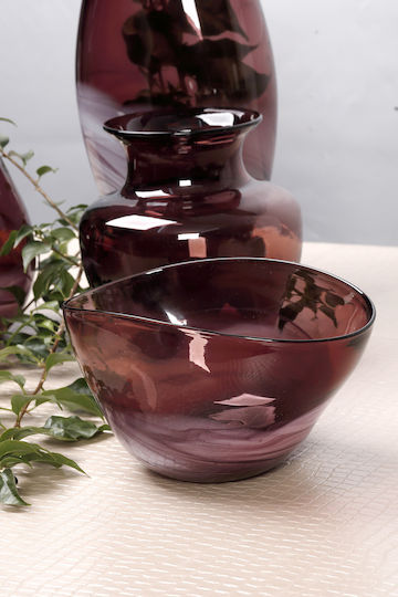 HFA Dekorative Schüssel Glas Lila 21.5x15x12cm 1Stück