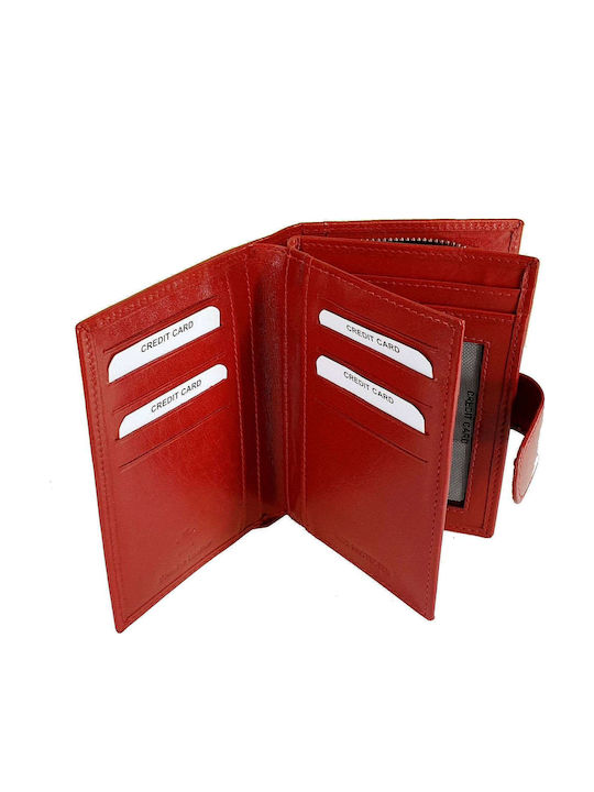 Small Leather Women's Wallet Classic with RFID Red