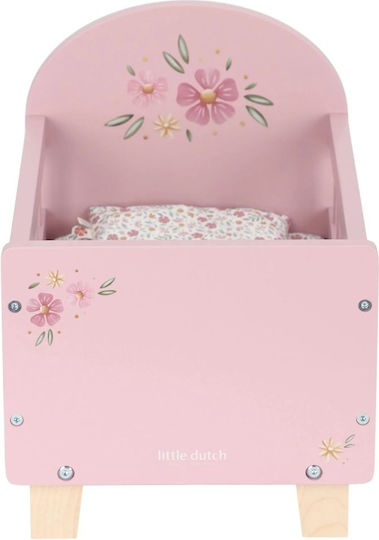 Little Dutch Έπιπλα Ξύλινο Κρεβάτι Κούκλας Soft Flowers