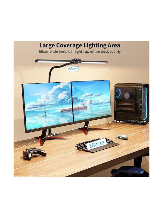 KableRika LED Schreibtischlampe mit flexiblem Arm und Clip in Schwarz Farbe