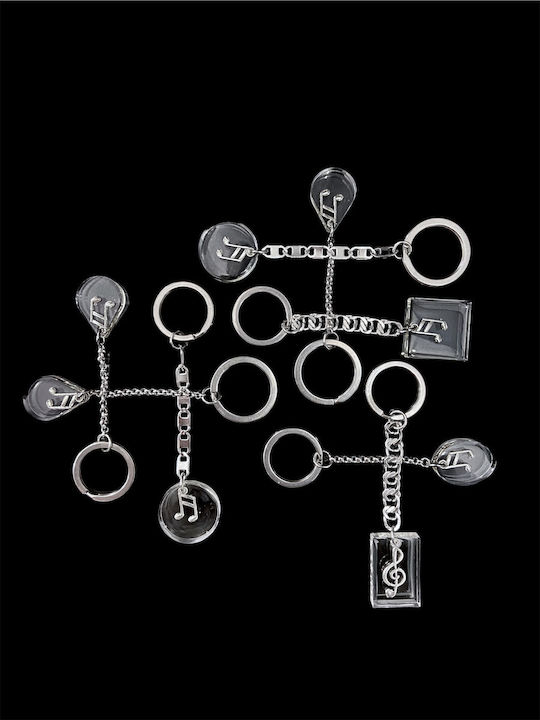 Handgefertigter Stahl-Schlüsselanhänger Musiknote Lucid Glass Drop Handgefertigter Stahl-Schlüsselanhänger Musiknote Lucid Glass Drop