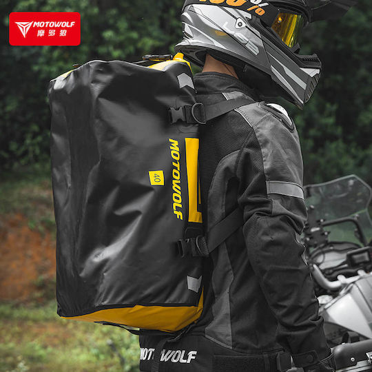 Motowolf Σάκος Ουράς Μοτοσυκλέτας Αδιάβροχος 40lt σε Μαύρο Χρώμα
